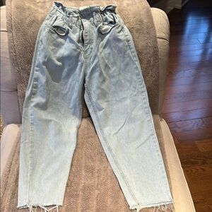 Oak + Fort paper bag Light Blue High-Waisted Jeans in S